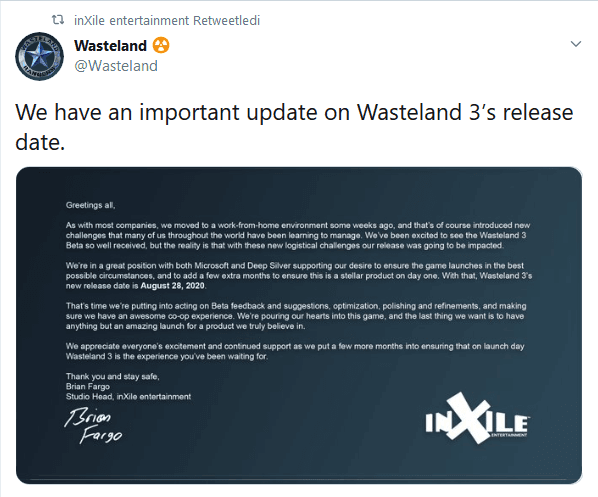 Wasteland 3 Çıkış Tarihi Ertelendi görseli 2