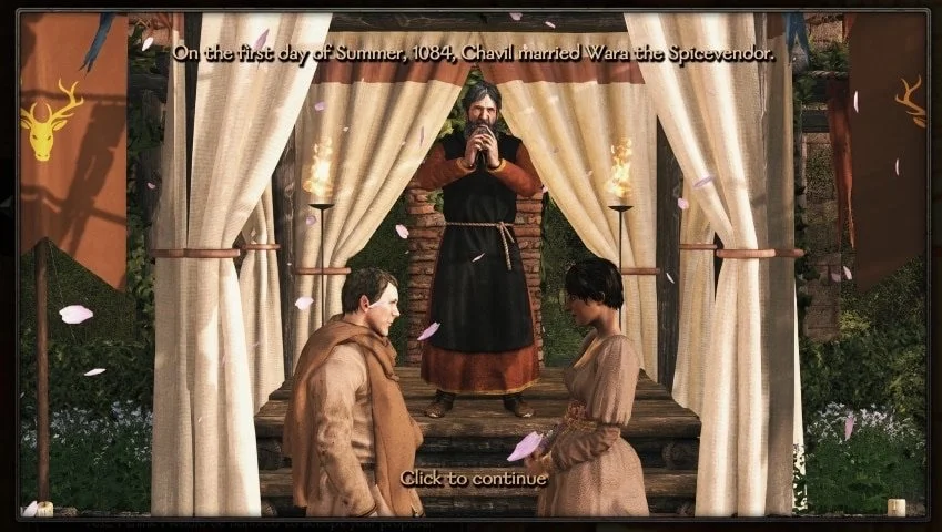 Bannerlord Marry Anyone modu ile düğün sahnesi