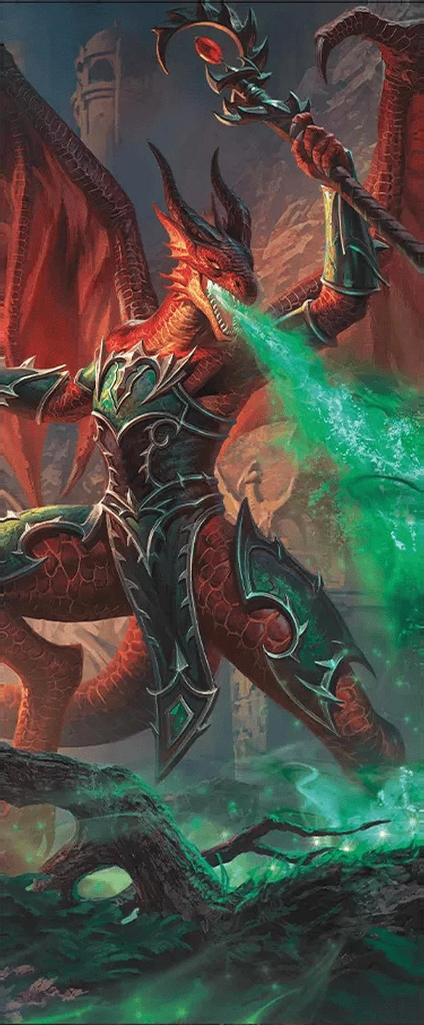 D&D World of Warcraft kitabındaki Evoker sınıfının resmi çizimi