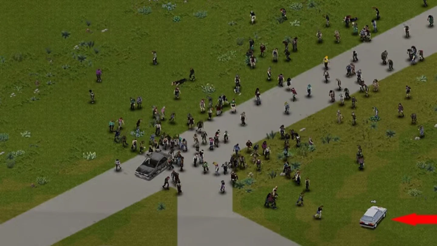 Project Zomboid 42.21 güncellemesi zombi sürüsü görseli